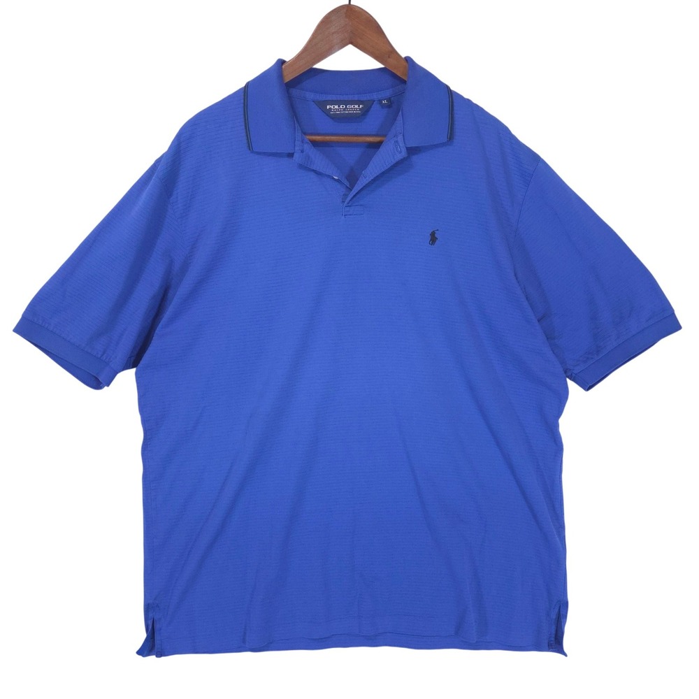 Polo Golf Ralph Lauren Mens Pima Cotton Polo Shirt XL Blue Textured Striped